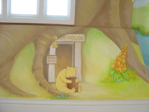 childrens hand painted wall mural